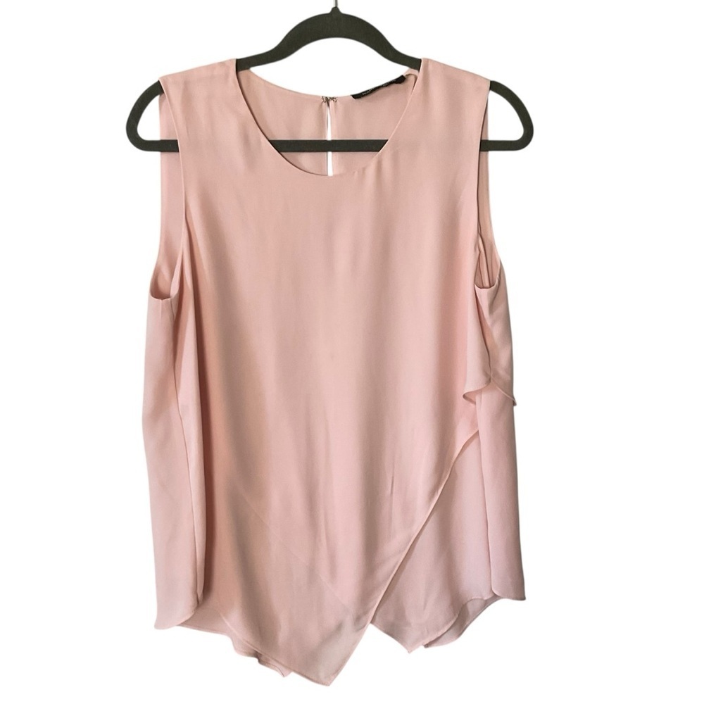 Ivanka Trump Blush Pink Sleeveless Draped Blouse